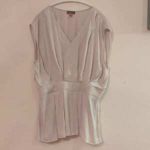 Vince Camuto Cream Pleated Relaxed Blouse